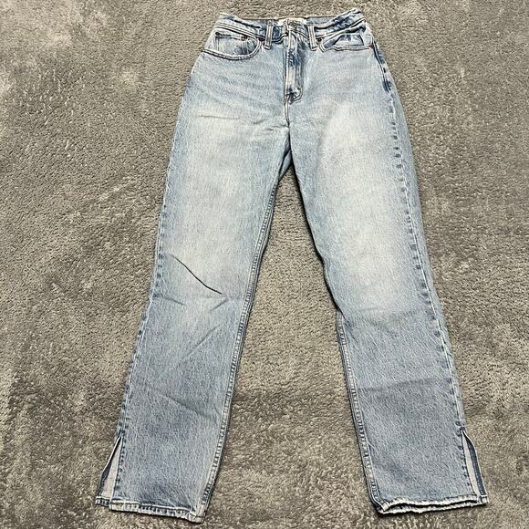 Abercrombie & Fitch Jeans Womens 26 /2 90s Straight High Rise Curve Love - Picture 1 of 11